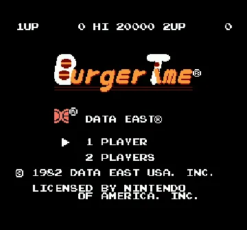 BurgerTime (USA) screen shot title